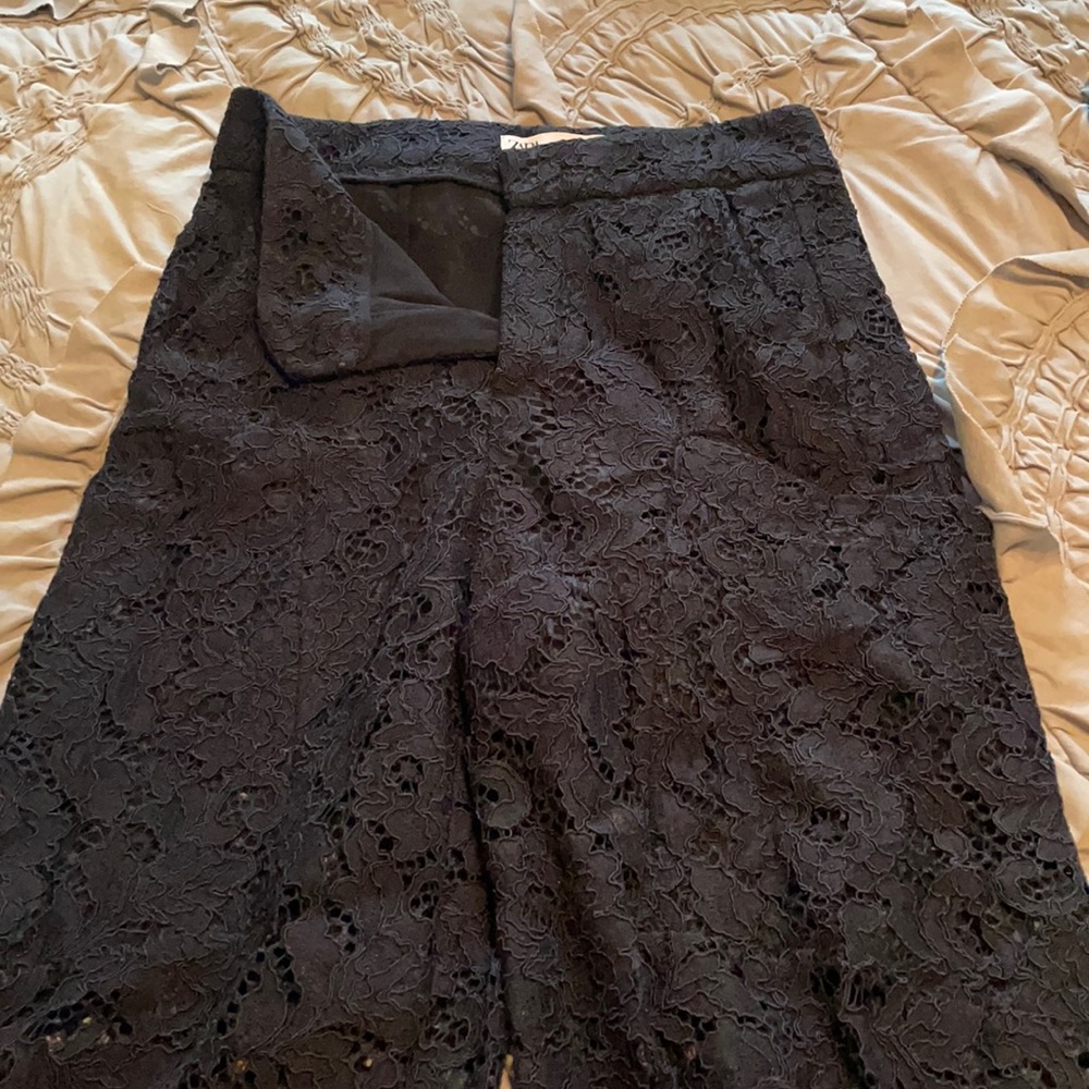 Black embroidery dress pants